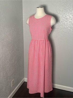 Erika Pink Gingham Sleeveless Maxi Dress